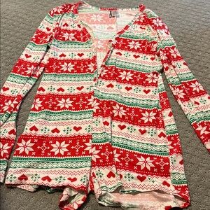 Fashion Nova Red and Green Holiday Pajama Set